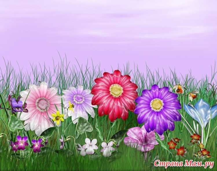 Поляна цветов для детей
