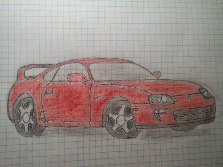 Toyota Supra a80 карандашом