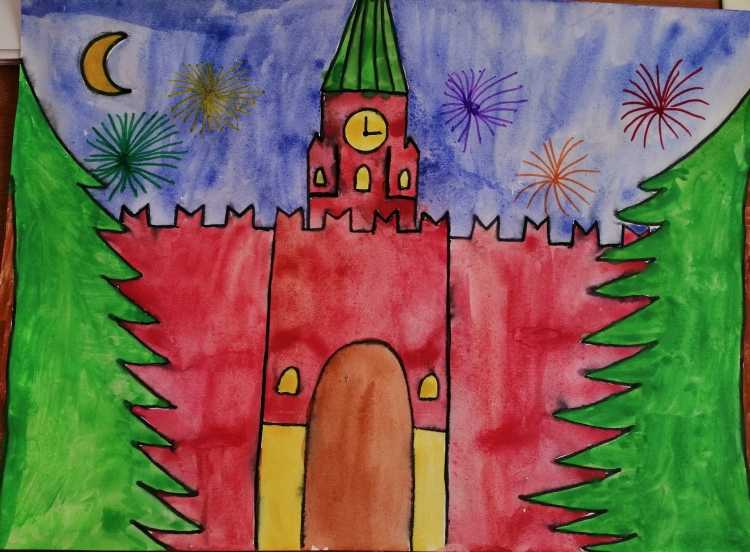 Спасская башня (Москва)разукрашка