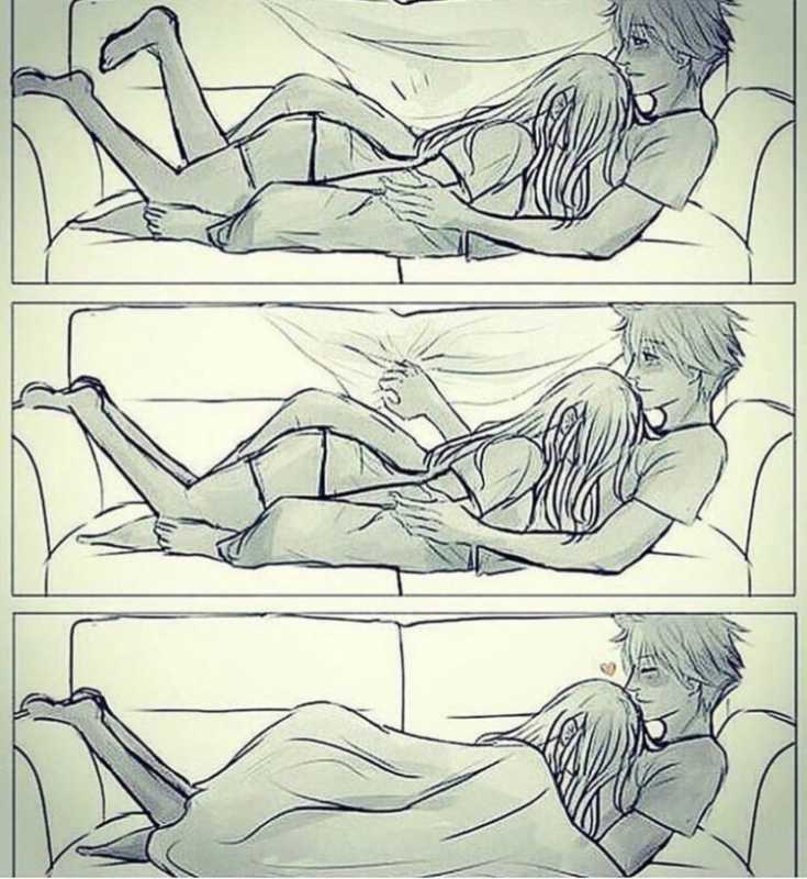 Рисунки пар на кровати