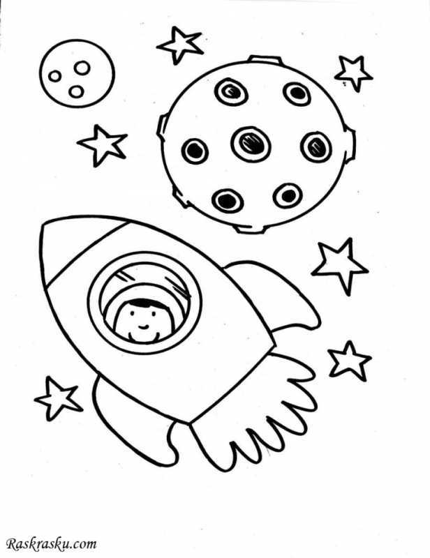 Луна раскраска для детей