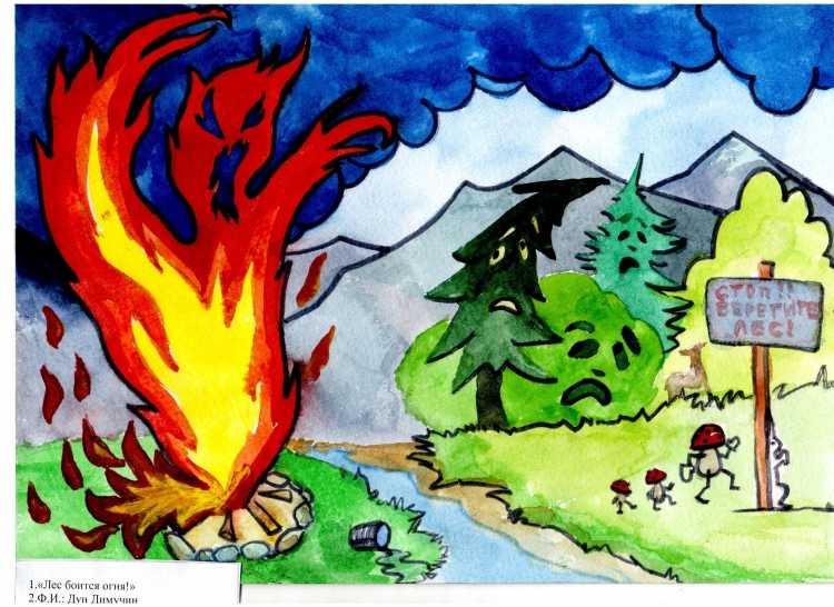 Рисунок на тему пожар