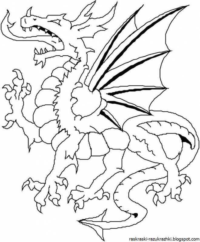 Раскраска маленькие дракончики