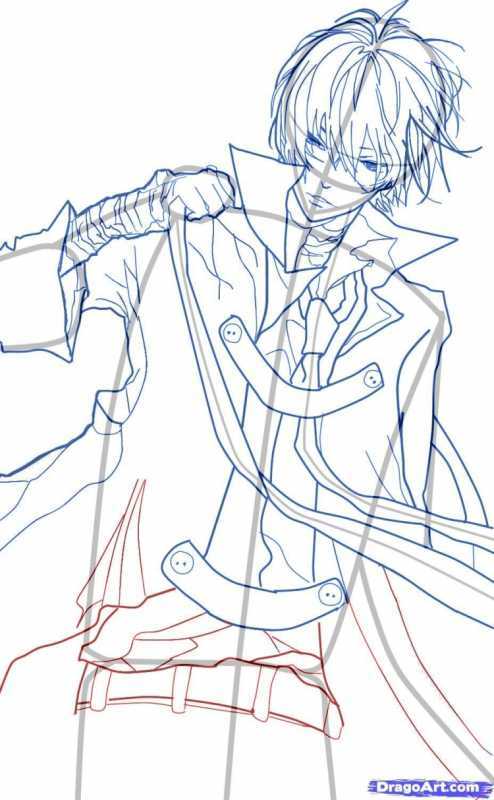 Нарисовать аниме мальчика поэтапно