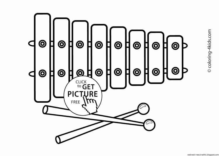 Музыкальные инструменты раскраска