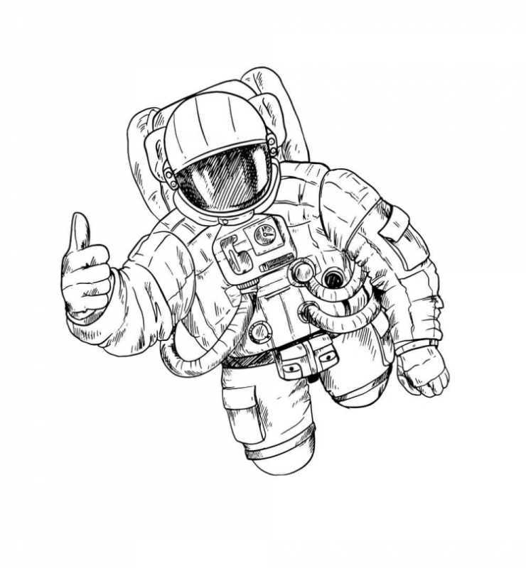 Космонавт раскраска