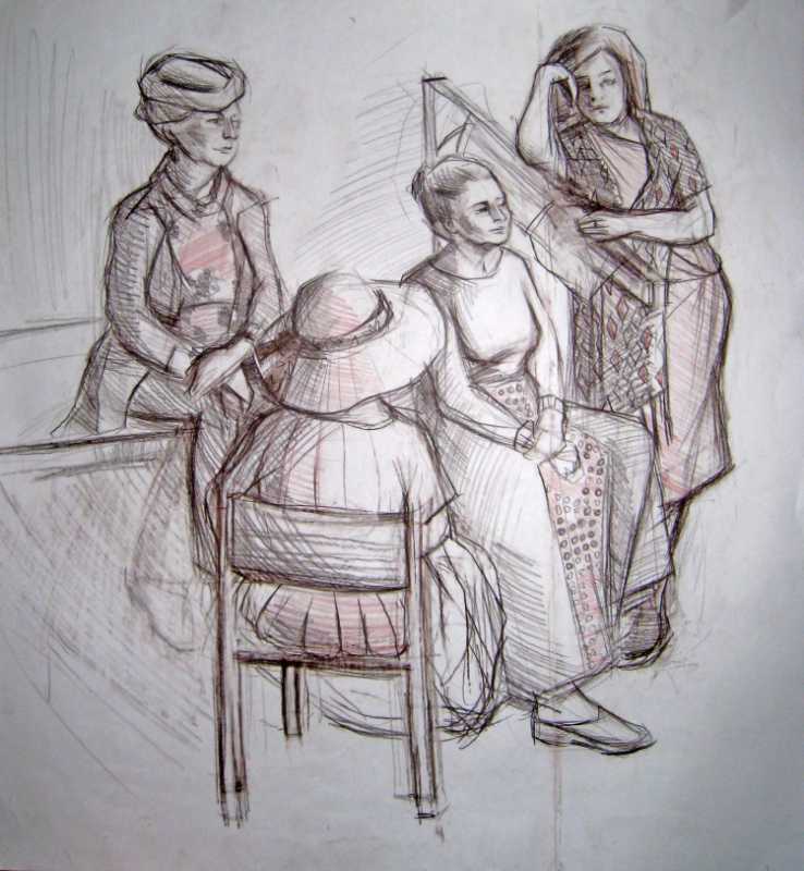 Композиционные зарисовки людей