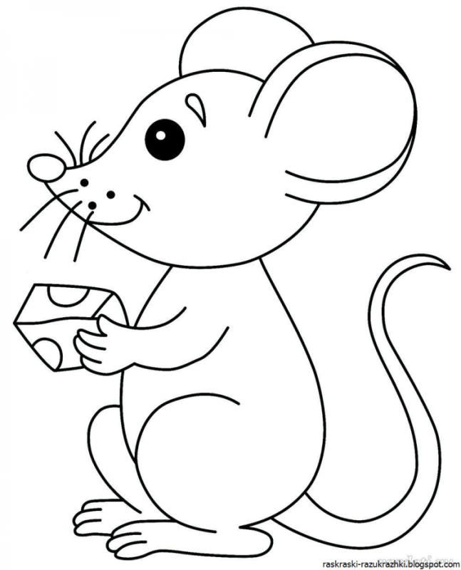 Мышонок раскраска для детей