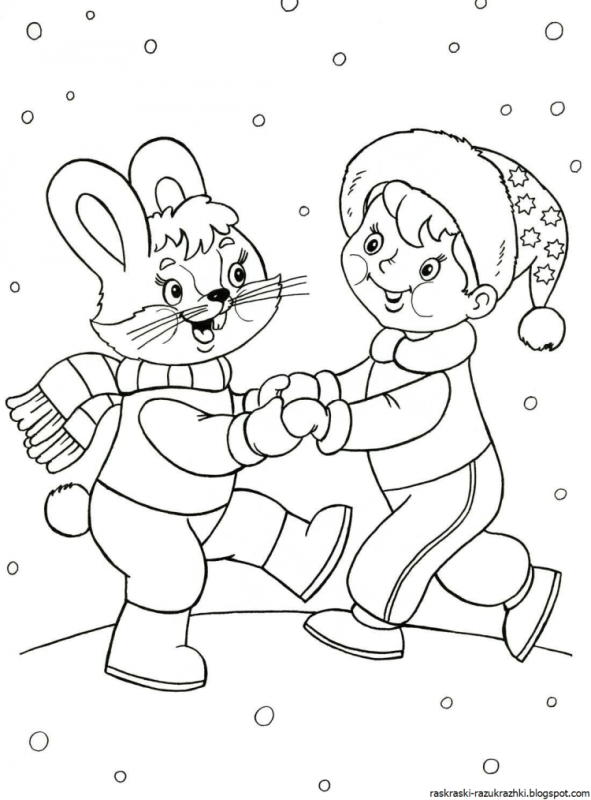 Зимняя раскраска