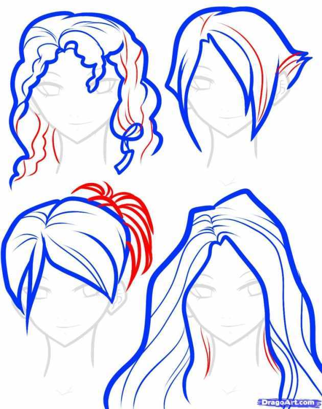 Этапы рисования волос