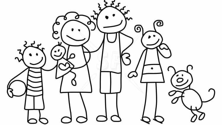 Раскраска Христианская семья