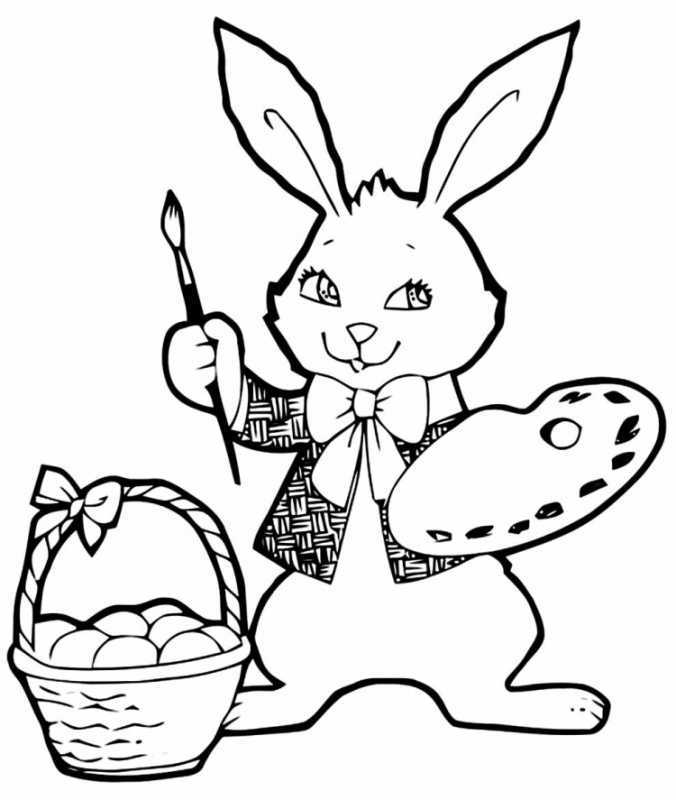 Пасхальный зайчик раскраска