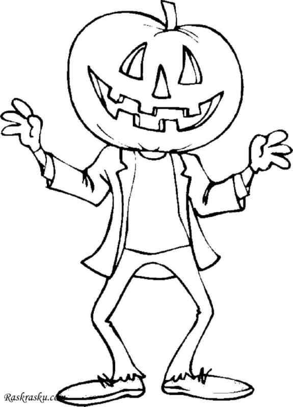 Тыква на Хэллоуин для срисовки