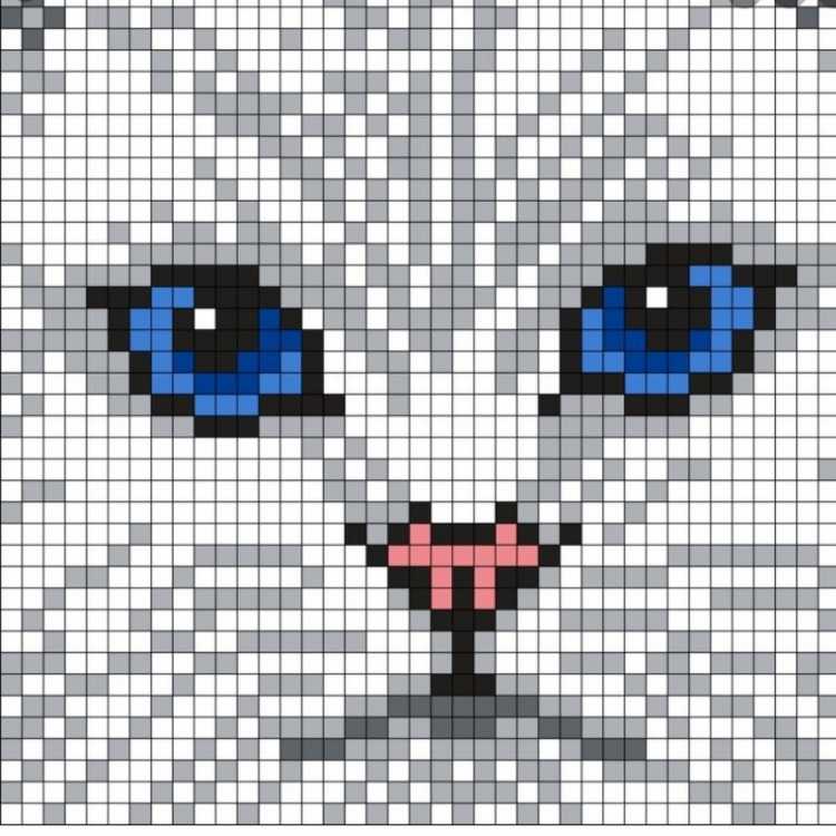 Вышивка по клеткам мордочка кошки