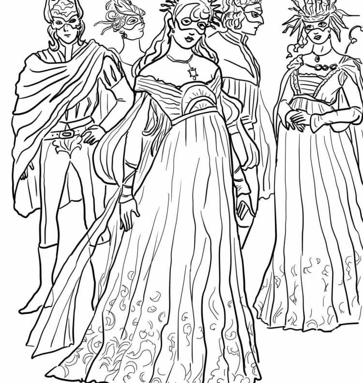 Маскарад раскраска