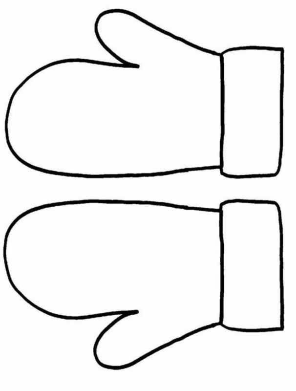 Варежки раскраска для детей