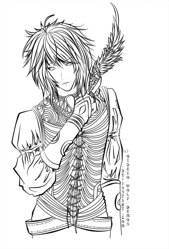 Аниме раскраски парни