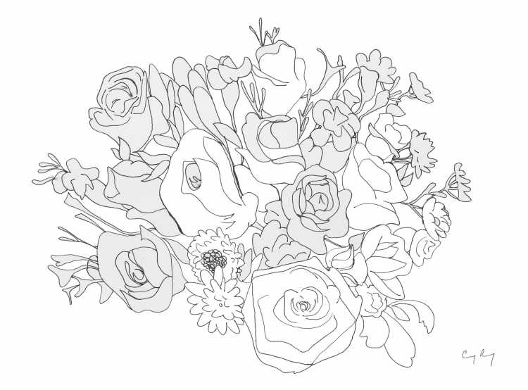 Ваза с цветами раскраска