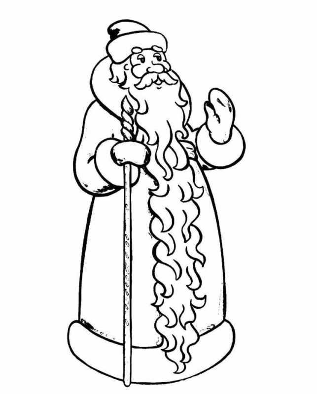 Дед Мороз и елка раскраска для детей