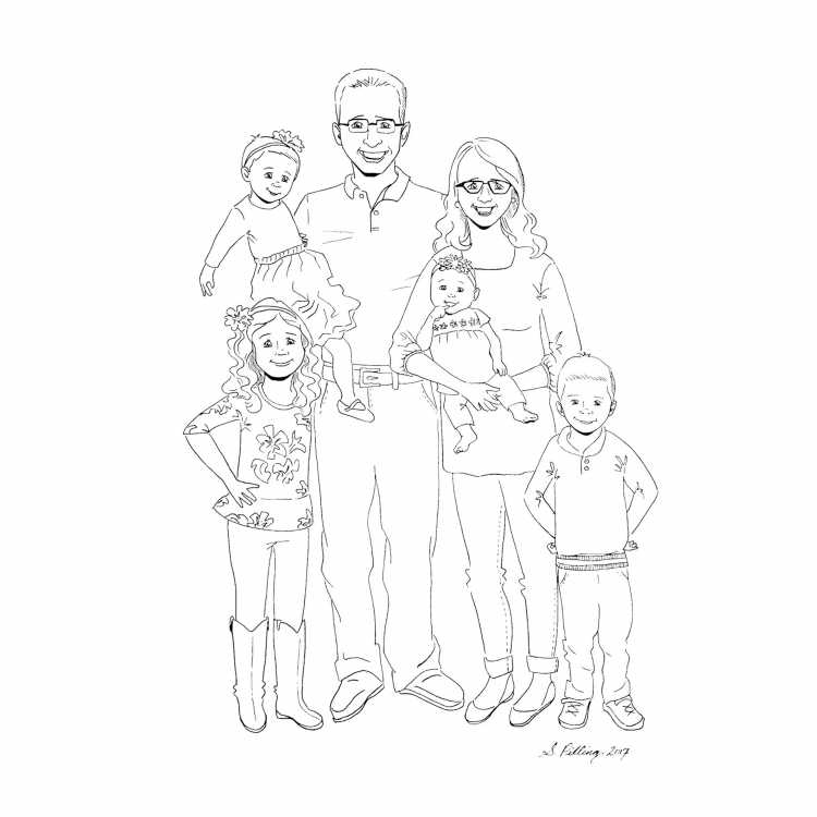 Семья раскраска для детей