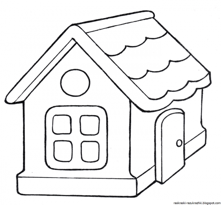 Новогодний домик раскраска