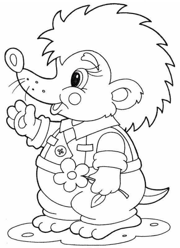 Трафарет ежика для рисования