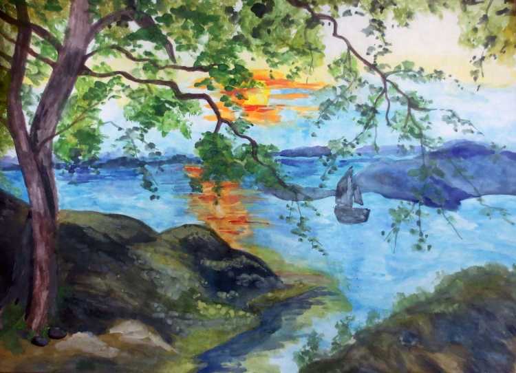 Пейзаж родного края рисунок