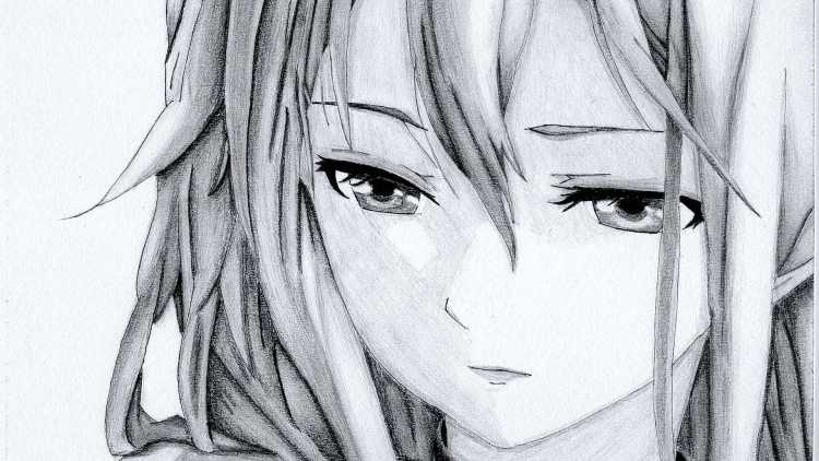 Аниме девушки карандашом