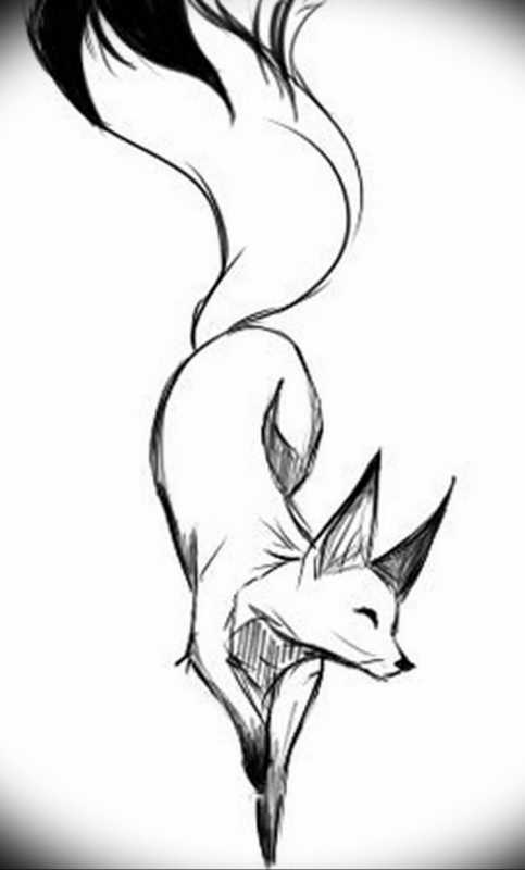 Лиса карандашом для срисовки