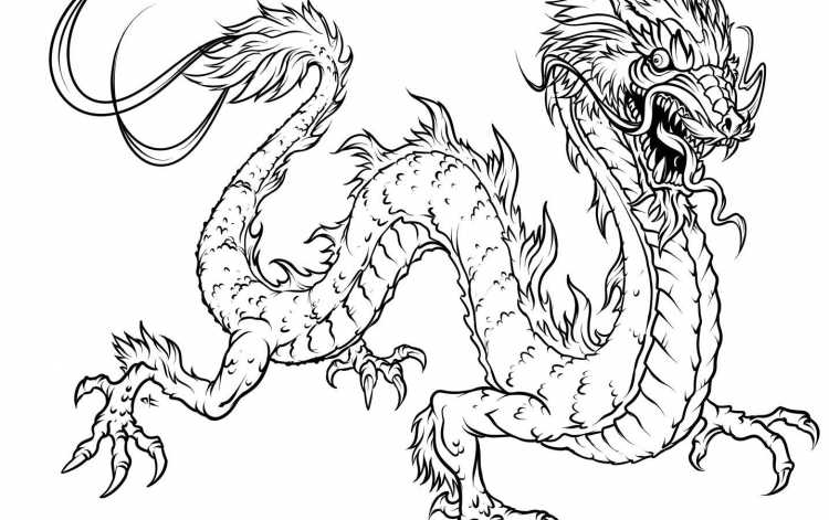 Раскраска антистресс дракон