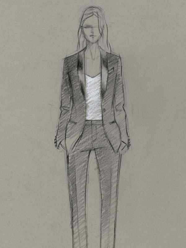 Классический стиль одежды зарисовка