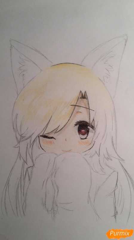 Аниме рисунки карандашом девушки с ушками
