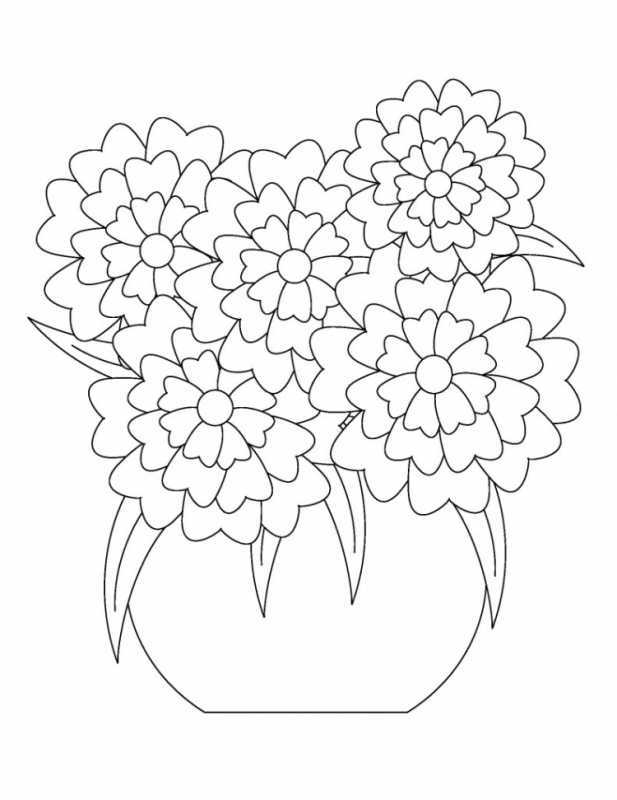 Букет цветов шаблон для рисования