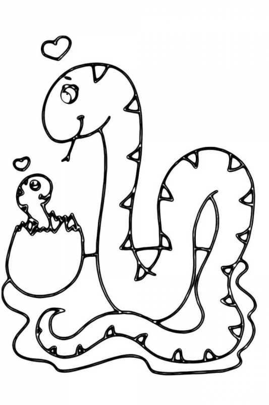 Змея раскраска для детей