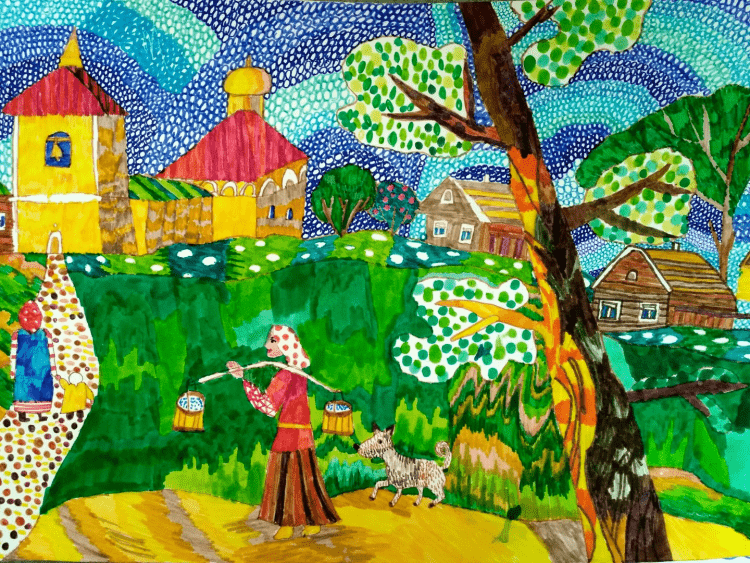 Детский рисунок родные просторы