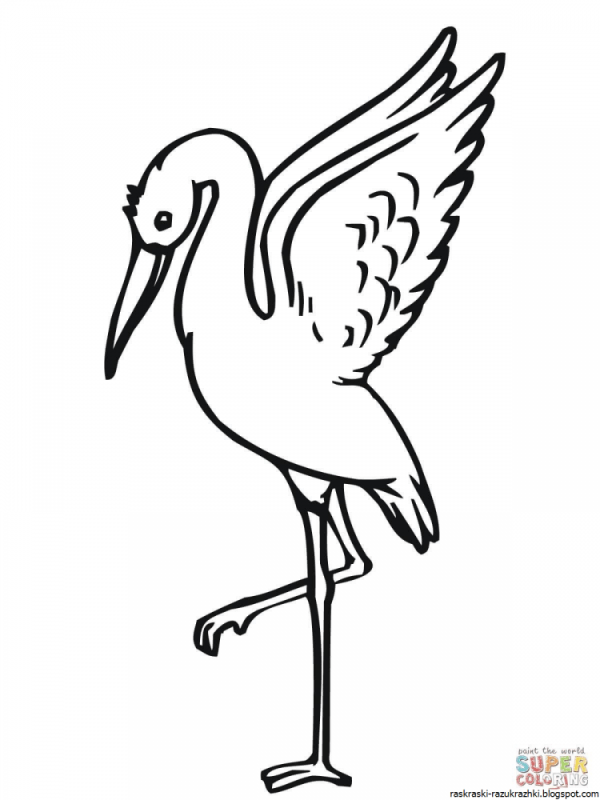 Журавли для вырезания цветные