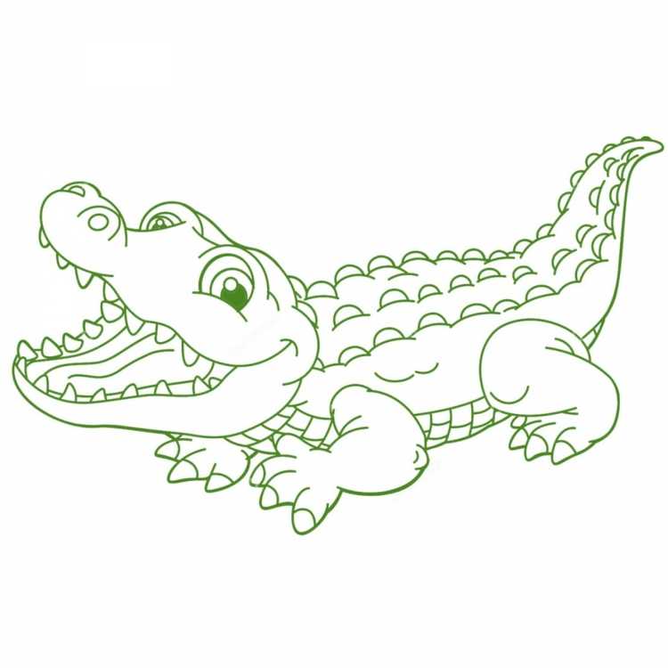 Крокодил раскраска для детей