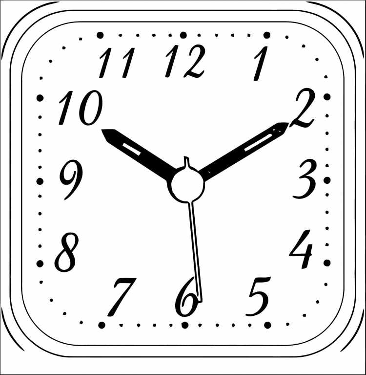 Циферблат часов для раскрашивания