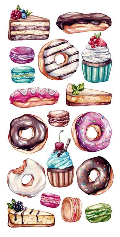 Сладости акварель
