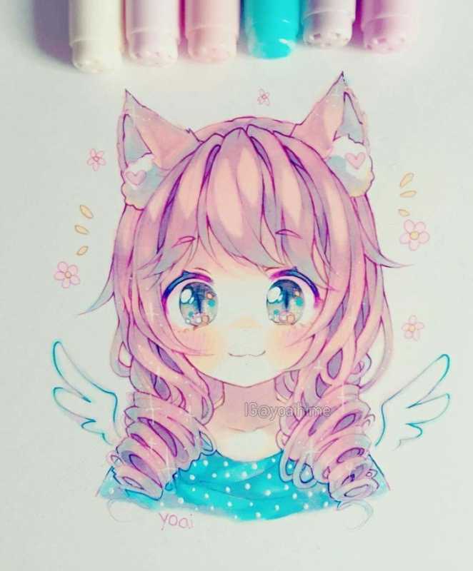 Аниме для срисовки девушки с ушками