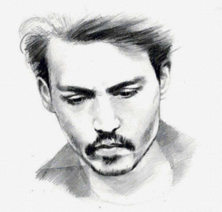 Рисунок карандашом мужчины Джонни