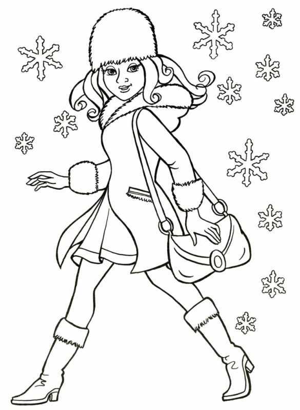 Зимняя раскраска