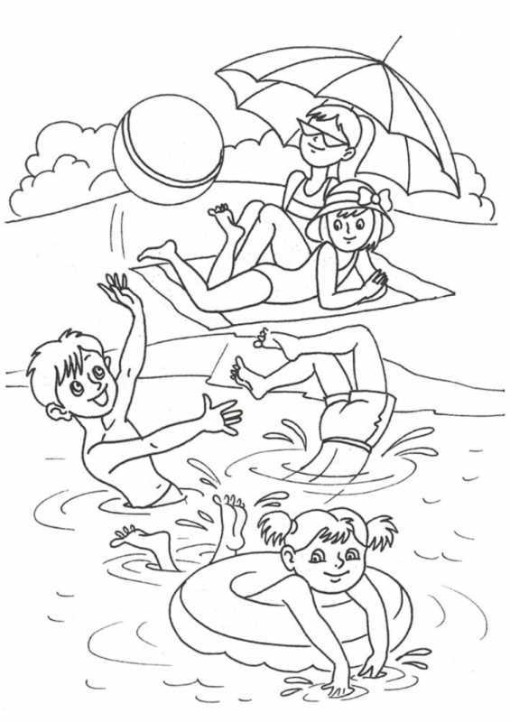 Лето раскраска для детей