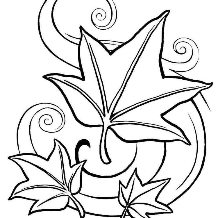 Дубовый лист трафарет