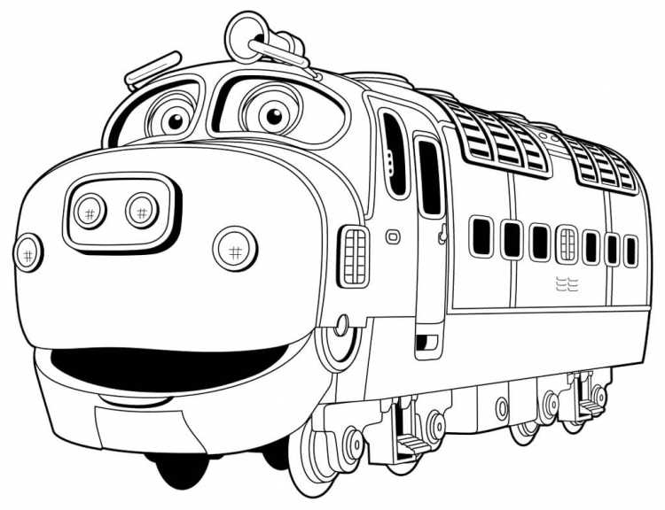 Раскраска трактор и поезд