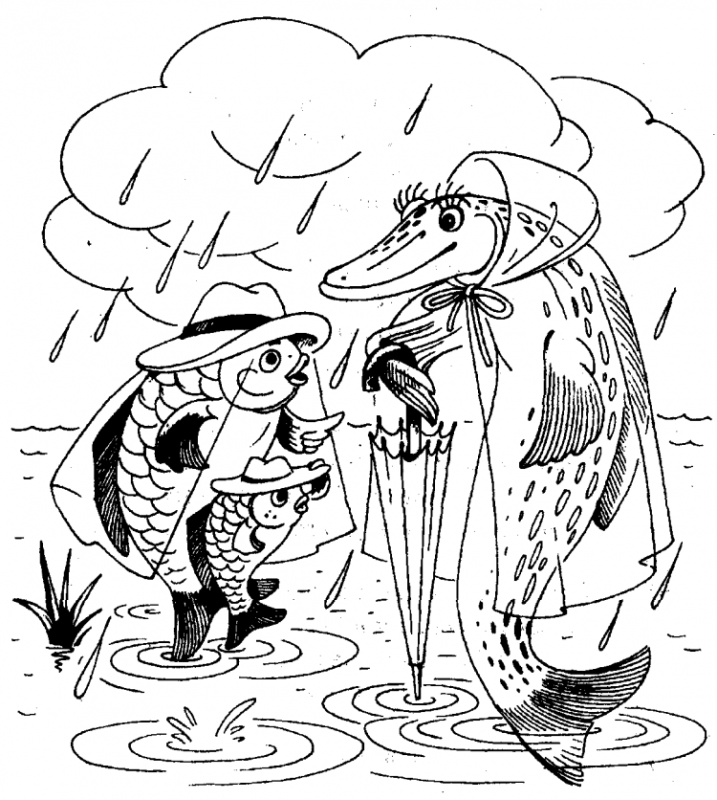 Щука и лещ раскраска