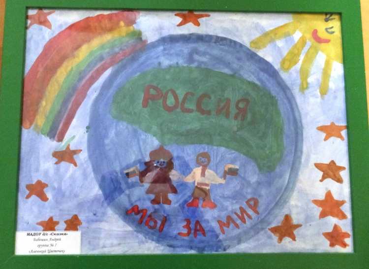 Детские рисунки на тему Единая Россия