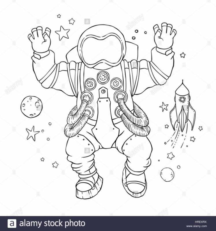 Космонавт раскраска для малышей