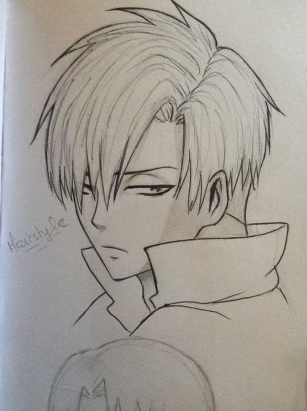 Срисовать аниме мальчики карандашом
