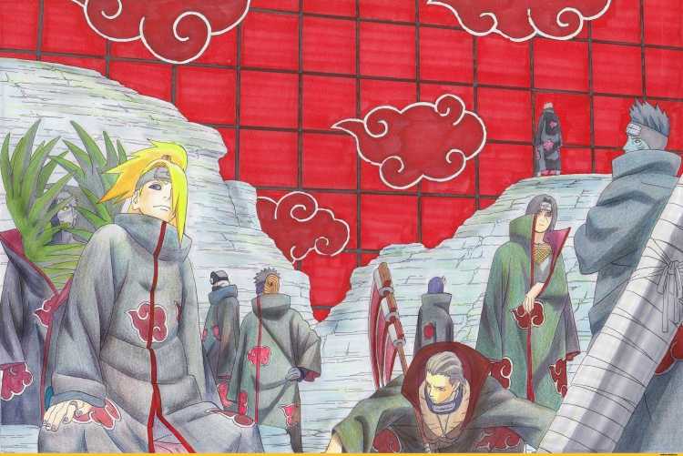 Плакат Наруто аниме Акацуки Хидан